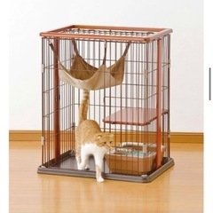 【美品】ボンビアルコン　ペットゲージ、猫用ゲージ、2階建、ハンモックの画像