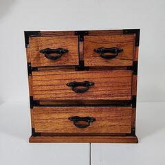 アンティーク風　ミニたんす3段　小物入れ　中古品