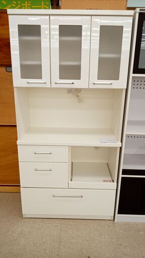 ★ジモティ割あり★  レンジボード 白 H180×D42.5×W88.5 クリーニング済み TJ5968