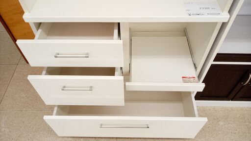 ★ジモティ割あり★  レンジボード 白 H180×D42.5×W88.5 クリーニング済み TJ5968