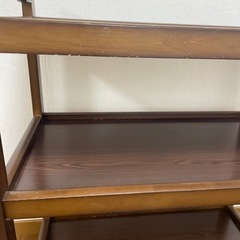 木製ワゴン3段　ダークブラウン　キャスター付き 家具 収納家具 の画像