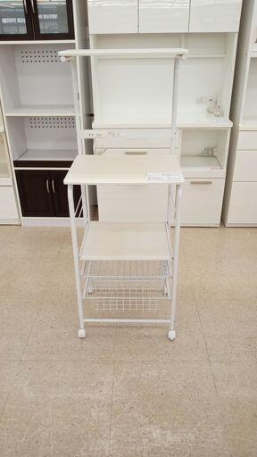 ★ジモティ割あり★  レンジ台 白 H134×D40×W50 クリーニング済み TJ5972