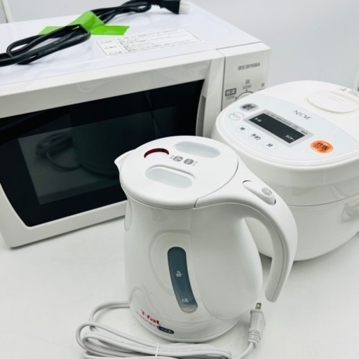 【‼️家電おまとめセット‼️】電子レンジ炊飯器ケトル3点セット