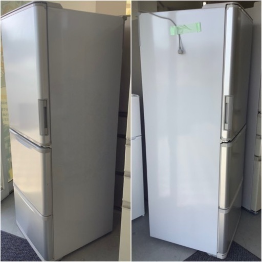 ＊SHARP ノンフロン冷凍冷蔵庫 SJ-WA35-B 350L 3ドア 両開きドア 大容量 シャープ 2015年製 家電 キッチン家