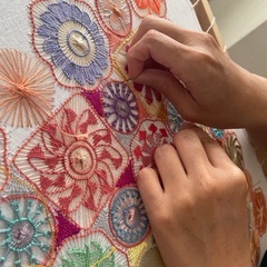 湘南カフェで虹色レース＊ニャンドゥティ刺繍体験（初心者OK）体験/レッスン参加者募集！の画像