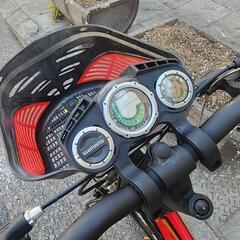 子ども用自転車24インチ6変速カゴ自動ライト付き赤黒配達可能
