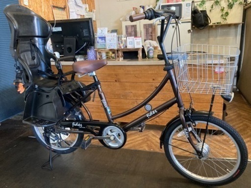 【前後タイヤ・チューブ新品！】 LEDオートライト　6段変速　20インチ子供乗せ自転車　ブラウン