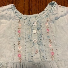 ミントグリーンワンピース子供用品 キッズ用品 子供服の画像