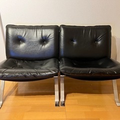 引き取り限定　レザーチェア2脚セット　ヴィンテージチェア 家具 ...