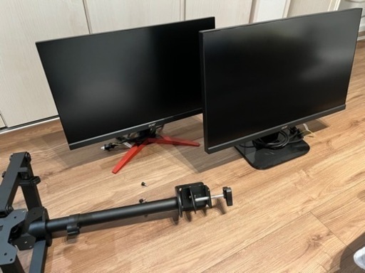 acer フレームレスモニター2台 デュアルディスプレイ用アームおまけ