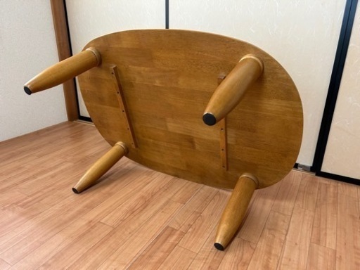 【中古】　座卓　(ちゃぶ台) 特別価格 楽天より15%OFF中！！】オーク ちゃぶ台 W90〜120 無垢