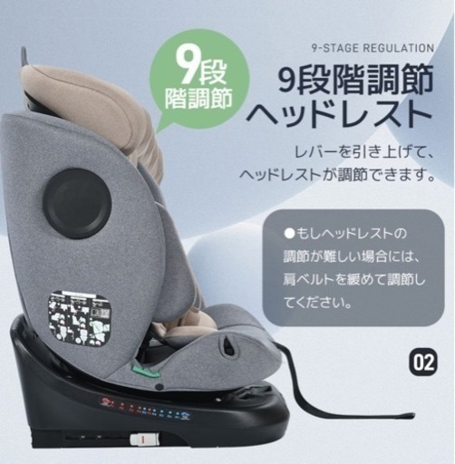 チャイルドシート  360度回転式 ジュニアシートキッズシート ロングユース
