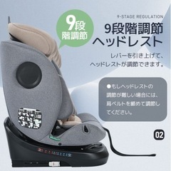 チャイルドシート  360度回転式 ジュニアシートキッズシート ロングユースの画像