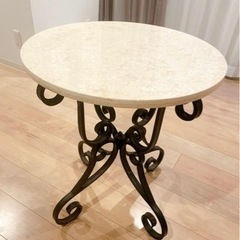 【美品】　定価43200円　テーブル　アイアン　ラウンド　ダイニ...