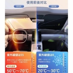 サンシェード 2024年改良 傘型 車用パラソル 日除け 遮光 遮熱 取付簡単の画像