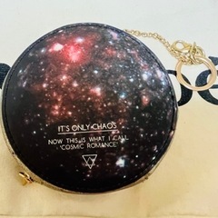 宇宙柄　丸型　化粧ポーチ　小物入れ