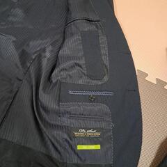 【スーツ　ウォッシャブルジャケット】MALE&Co. メンズ ストライプネイビー系の画像