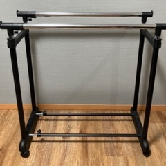 伸縮2連ハンガーラック
