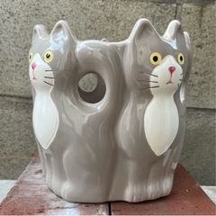 【お譲り先が決まりました】ハチワレ 猫 植木鉢 カバーの画像