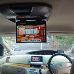 エスティマ2.4 アエラスGエディション　H20　車検7/10　89000ｋ　パナソニックＳＤナビ＆フルセグＴＶ＆フリップダウンモニター　カラーバックカメラ 　両側パワースライド　純正エアロ＆社外１８ＡＷ　キセノン　7人乗りの画像