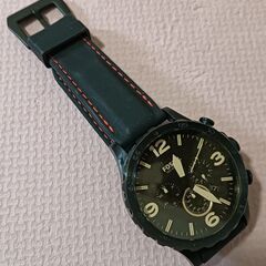 ★★FOSSILフォッシルJR1487[ブラウン系] 長く使用の為電池交換済み!目立つ傷もなく美品でBigフェイス腕時計★★の画像