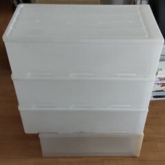 引出 プラスチックケース 4個　押入 収納 の画像