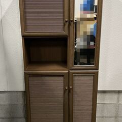 木製 10段 靴箱 シューズボックス 下駄箱 ミラー付 ② 幅7...