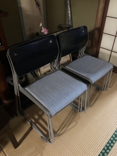 事務チェア　デニム張り替え済　6脚　筑後市
