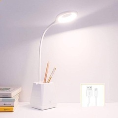 デスクライト 台灯 ペンホルダー付き　LED ホワイト　白
