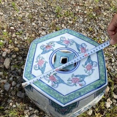 ガーデンチェア ガーデニング 陶磁器 陶器製 スツール 六角形 花台