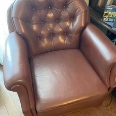 本革の一人がけソファーですの画像