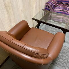 本革の一人がけソファーですの画像
