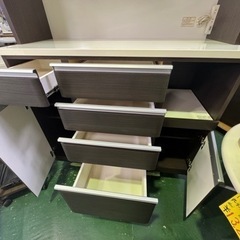 ニトリ　食器棚　W1200 レンジボード　KRISNA 120KB-DBR 中古美品の画像
