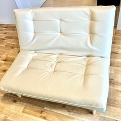 ソファ 2人がけ 白  アイボリー　背もたれ高め　 