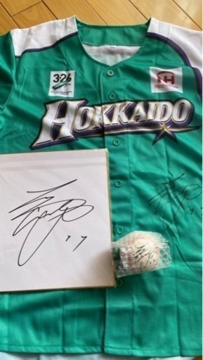 大谷サイン入りユニフォームボール、色紙