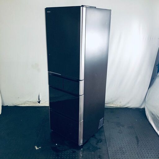 ID:rd23955 【自社配送エリア内限定】日立 HITACHI 冷蔵庫 ファミリー 中古 2014年製 5ドア 415L ブラック ファン式 右開き R-S4200D(XT)  【リユース品：状態B】【送料無料】【設置費用無料】