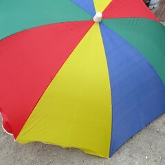 引取り限定　昭和レトロ　パラソル　水泳　海の画像