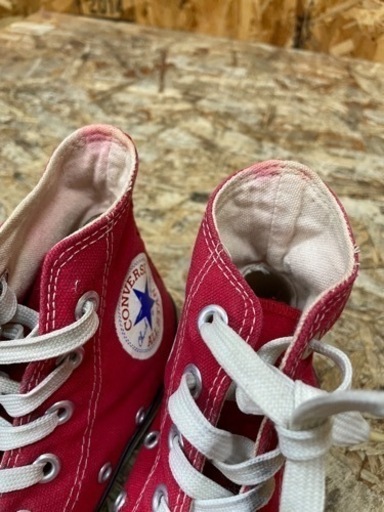 C(6303) 80s CONVERS ALL STAR USA製 コンバース オールスター ハイカット キャンバス 赤 USA 3.5 22.5cm CONVERSE ALLSTAR HI 1980年代