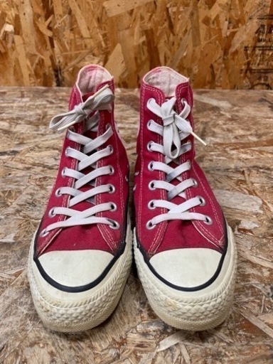 C(6303) 80s CONVERS ALL STAR USA製 コンバース オールスター ハイカット キャンバス 赤 USA 3.5 22.5cm CONVERSE ALLSTAR HI 1980年代