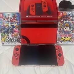 🉐Switch 有機ELマリオレッド美品　ソフトフルセットの画像