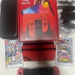 🉐Switch 有機ELマリオレッド美品　ソフトフルセット