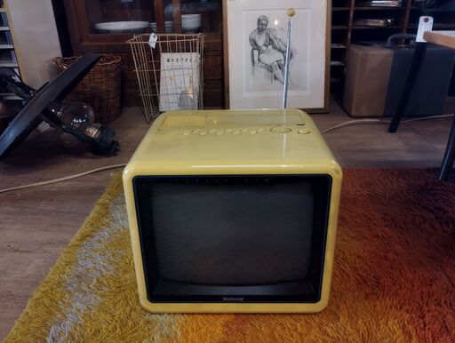 ジャンク品 昭和レトロ ナショナルカラーテレビ ブラウン管 TH11-59 オブジェ　/MJ-0819 2F
