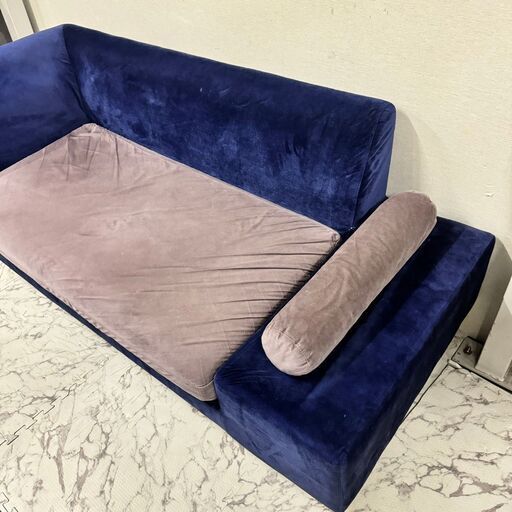 W 17789   ベロア 2人掛けソファ   ◆大阪市内・東大阪市他 6,000円以上ご購入で無料配達いたします！◆ ※京都・高槻・