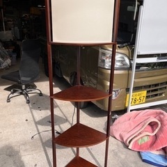 照明付きコーナーラック コーナーシェル 高150×35 オフィス家具 ナチュラルで可愛いの画像