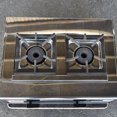 【ヤ取終了1/20】≪zyt1469ジ≫ 美品 オザキ 業務用ガステーブル OZ60KLR-P LPガス用 2口コンロ/卓上コンロ 部品欠損/動作未確認/現状品 60421-05の画像
