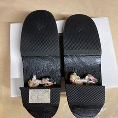 女性用 下駄  花柄  23.0~24.5cm  新品未使用品の画像