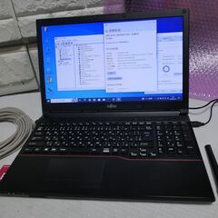 富士通ノートパソコン　15インチ　すぐ使えます　LANケーブル付けます。第４世代