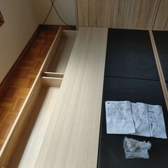 美品 [グランツ/Granz] シングルベッドフレーム 倶知安 [ノエル Lキャビタイプ（引出し付き）] アルダー材 ベッド の画像