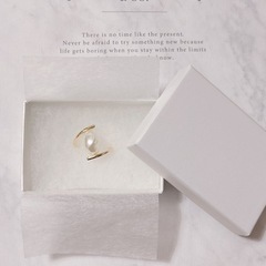 【人気デザイン】パールのツイストリング_ゴールドリングの画像