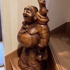 【お値下げしました】布袋様 木彫り 置物 七福神 開運 縁起物　の画像